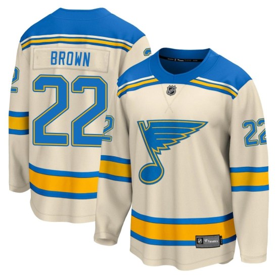 Logan Brown St. Louis Blues Breakaway Cream 2022 Winter Classic Fanatics Branded Jersey - Brown