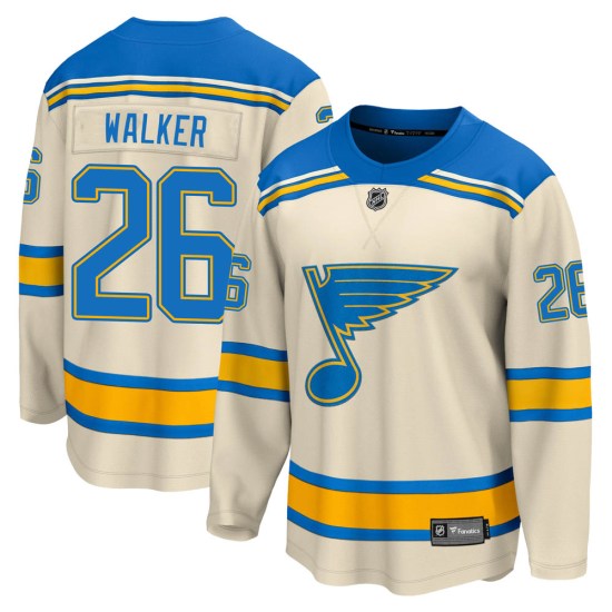Nathan Walker St. Louis Blues Breakaway 2022 Winter Classic Fanatics Branded Jersey - Cream