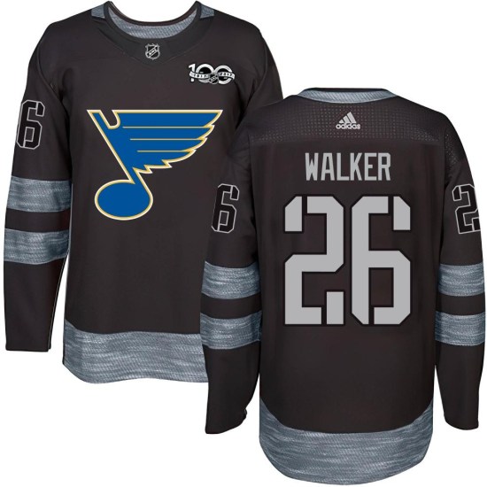 Nathan Walker St. Louis Blues Authentic 1917-2017 100th Anniversary Jersey - Black