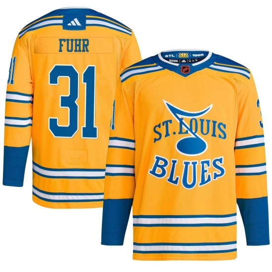 Grant Fuhr St. Louis Blues Authentic Reverse Retro 2.0 Adidas Jersey - Yellow