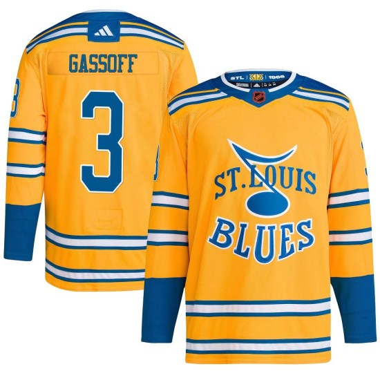 Bob Gassoff St. Louis Blues Authentic Reverse Retro 2.0 Adidas Jersey - Yellow