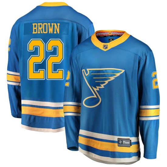 Logan Brown St. Louis Blues Breakaway Alternate Fanatics Branded Jersey - Blue