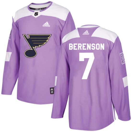 Red Berenson St. Louis Blues Youth Authentic Hockey Fights Cancer Adidas Jersey - Purple