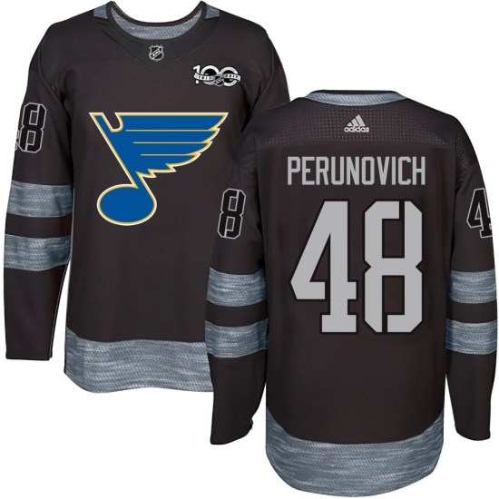 Scott Perunovich St. Louis Blues Youth Authentic 1917-2017 100th Anniversary Jersey - Black