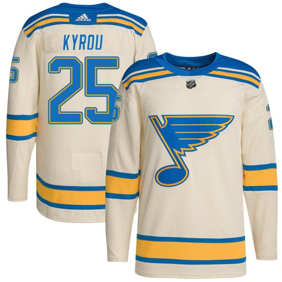 Jordan Kyrou St. Louis Blues Authentic 2022 Winter Classic Player Adidas Jersey - Cream