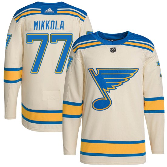 Niko Mikkola St. Louis Blues Authentic 2022 Winter Classic Player Adidas Jersey - Cream