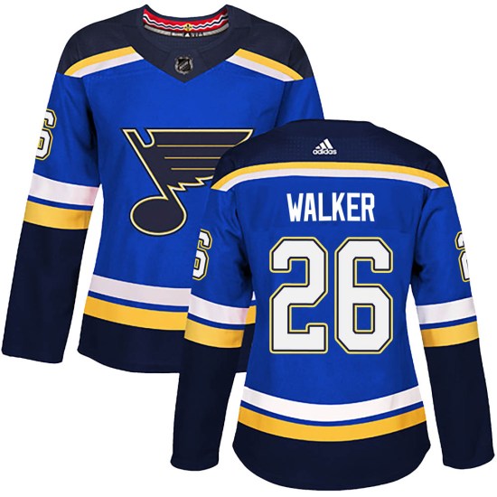 Nathan Walker St. Louis Blues Women's Authentic Home Adidas Jersey - Blue