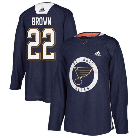 Logan Brown St. Louis Blues Youth Authentic Practice Adidas Jersey - Blue