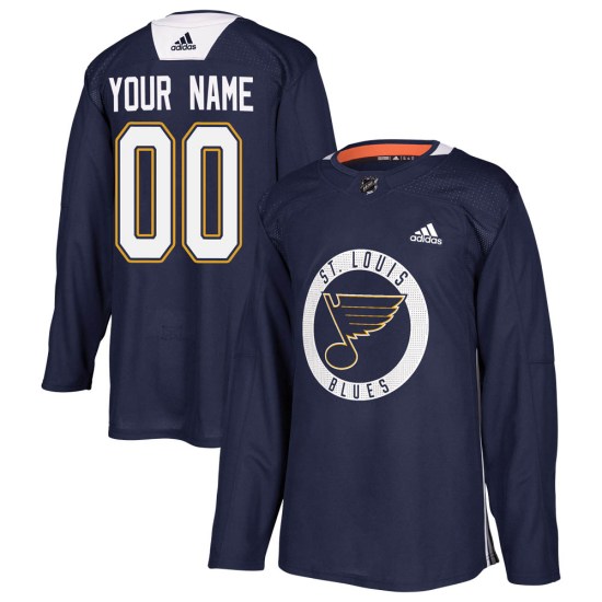 Custom St. Louis Blues Youth Authentic Custom Practice Adidas Jersey - Blue