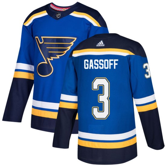 Bob Gassoff St. Louis Blues Authentic Home Adidas Jersey - Blue