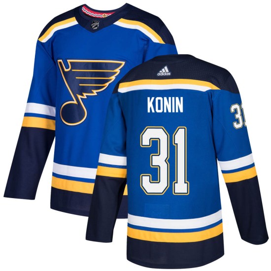 Kyle Konin St. Louis Blues Authentic Home Adidas Jersey - Blue