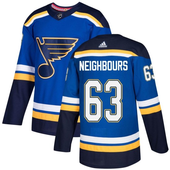 Jake Neighbours St. Louis Blues Authentic Home Adidas Jersey - Blue