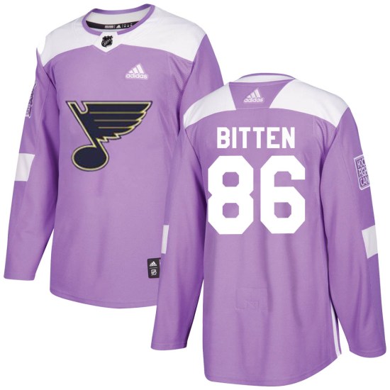 Will Bitten St. Louis Blues Authentic Hockey Fights Cancer Adidas Jersey - Purple