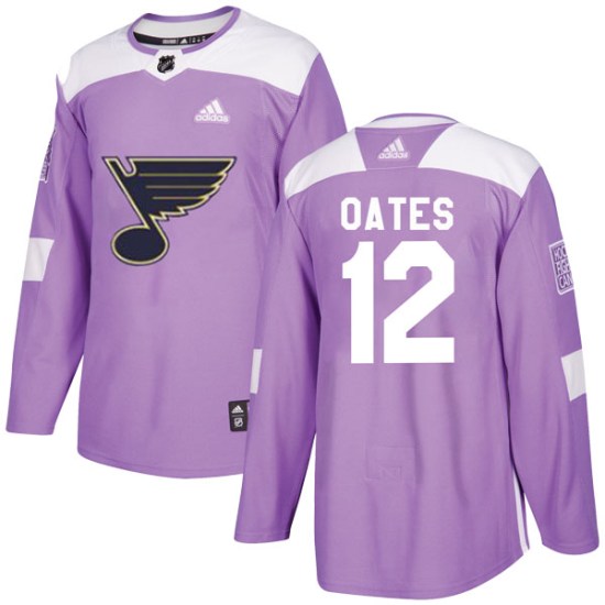 Adam Oates St. Louis Blues Authentic Hockey Fights Cancer Adidas Jersey - Purple