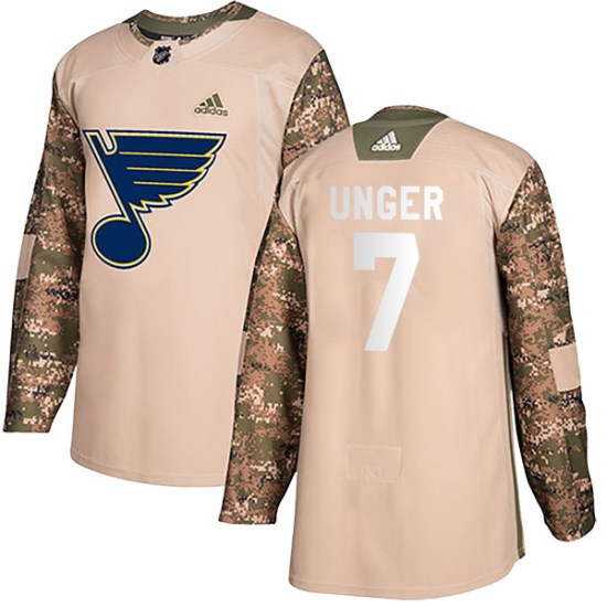 Garry Unger St. Louis Blues Youth Authentic Veterans Day Practice Adidas Jersey - Camo