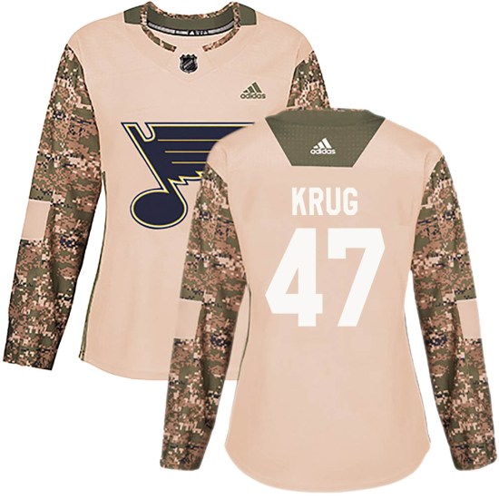 Torey Krug St. Louis Blues Women's Authentic Veterans Day Practice Adidas Jersey - Camo