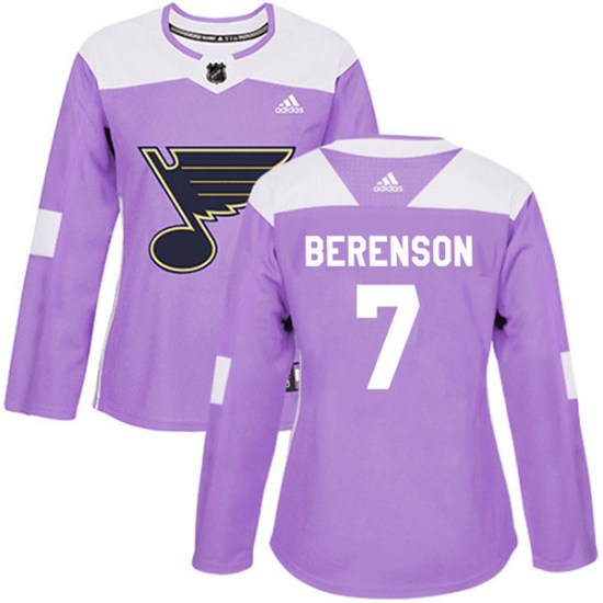 Red Berenson St. Louis Blues Women's Authentic Hockey Fights Cancer Adidas Jersey - Purple