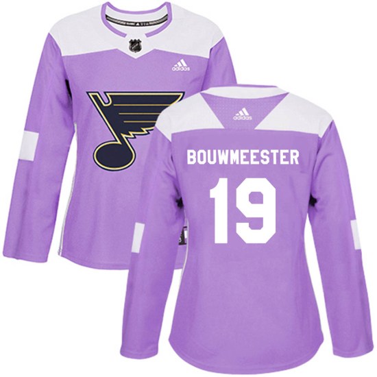 Jay Bouwmeester St. Louis Blues Women's Authentic Hockey Fights Cancer Adidas Jersey - Purple