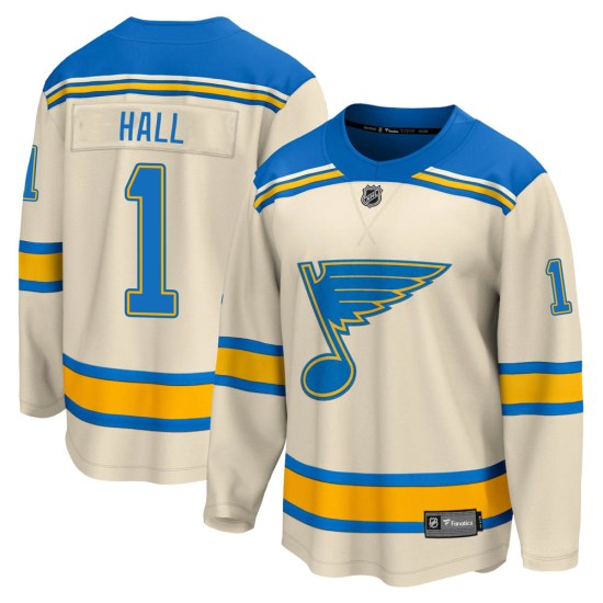 Glenn Hall St. Louis Blues Youth Breakaway 2022 Winter Classic Fanatics Branded Jersey - Cream