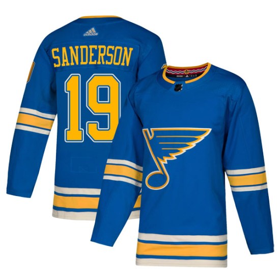 Derek Sanderson St. Louis Blues Authentic Alternate Adidas Jersey - Blue