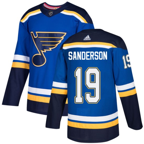 Derek Sanderson St. Louis Blues Authentic Home Adidas Jersey - Blue