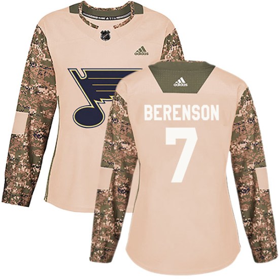 Red Berenson St. Louis Blues Women's Authentic Camo Veterans Day Practice Adidas Jersey - Red