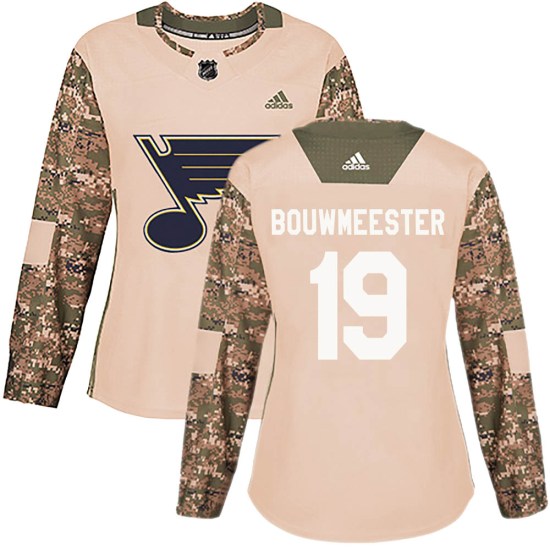 Jay Bouwmeester St. Louis Blues Women's Authentic Veterans Day Practice Adidas Jersey - Camo