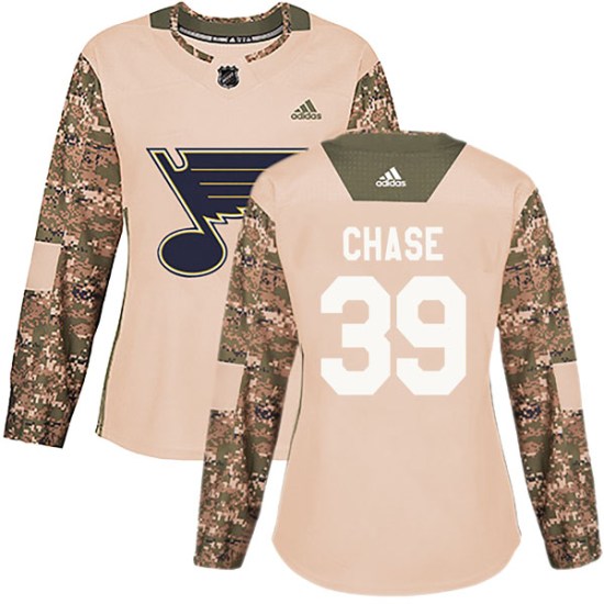 Kelly Chase St. Louis Blues Women's Authentic Veterans Day Practice Adidas Jersey - Camo